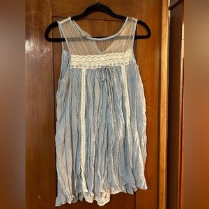 Ryu blue and cream tank top, size L